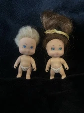 Tyco Quints Dolls Br Hair Green Eyes Baby Bunting Vintage 1989 2 Babies Figures