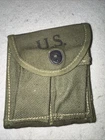 US Military Issue WW2 M1 Carbine Ammo Magazine Stock Belt Pouch OD Canvas REAL