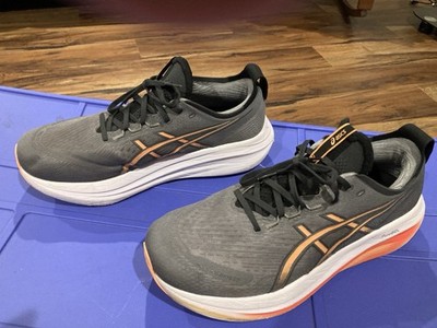 ASICS Gel-Nimbus 27 Running Shoes Carbon Mojave Grey Orange Men's Size 12.5