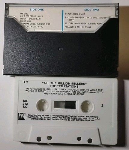 The Temptations - All The Million Sellers Cassette Tape Greatest Motown Sound - Picture 2 of 3