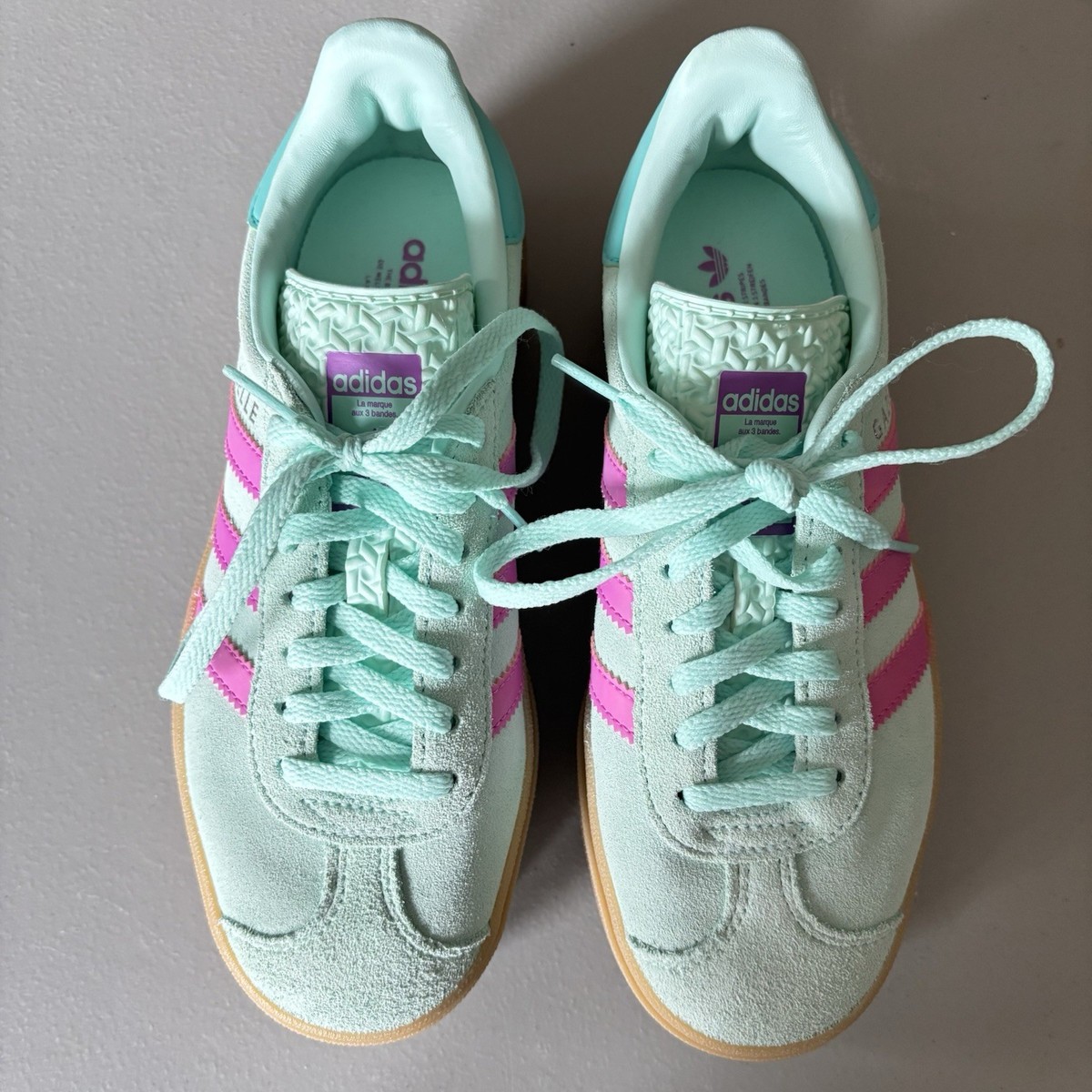 adidas gazelle silver green womens Adidas Gazelle Bold Pulse Mint Pink (Women's) (H06125)
