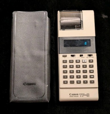 Vintage 1982 Canon TP-8 Pocket Printer Calculator & Sleeve