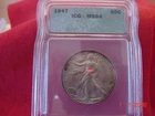 1947 Half Dollars Liberty Walking ICG MS64