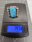 Thick VTN Old Pawn Native American Sterling Kingman Turquoise Matrix Ring sz7.5 — photo 10