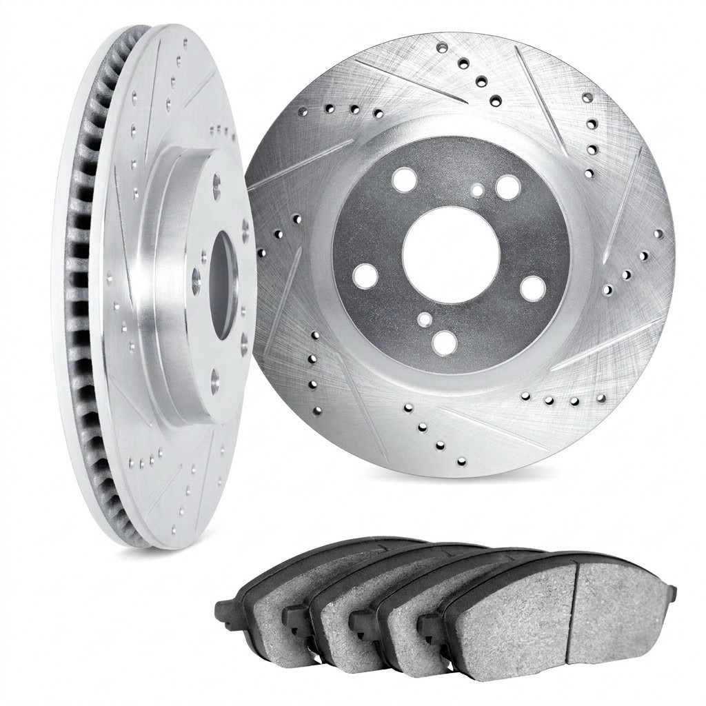 For Mercedes-Benz SLR McLaren 2005 Rotor Set | Front | Cast Iron | Silver Vented