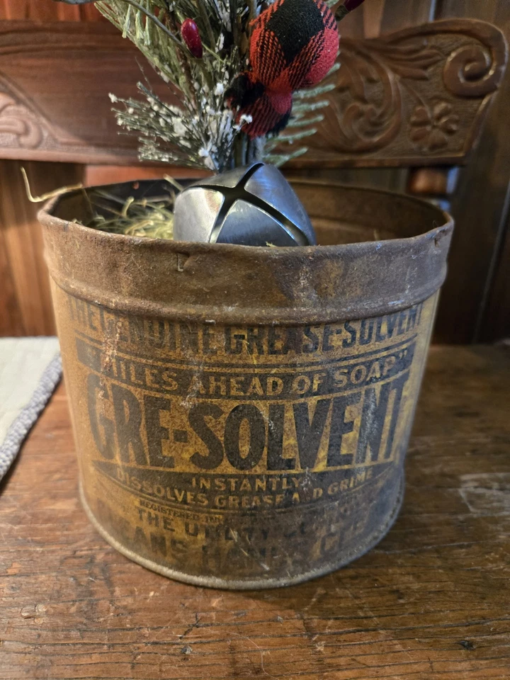 Antique/Primitive/Christmas Style Gingham Decor/Planter 13" Tall X 6.5" Wide. - Image 3 of 3