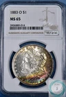 1883-O Morgan Dollar NGC MS 65  - Crescent Obverse Rainbow Toned!!!
