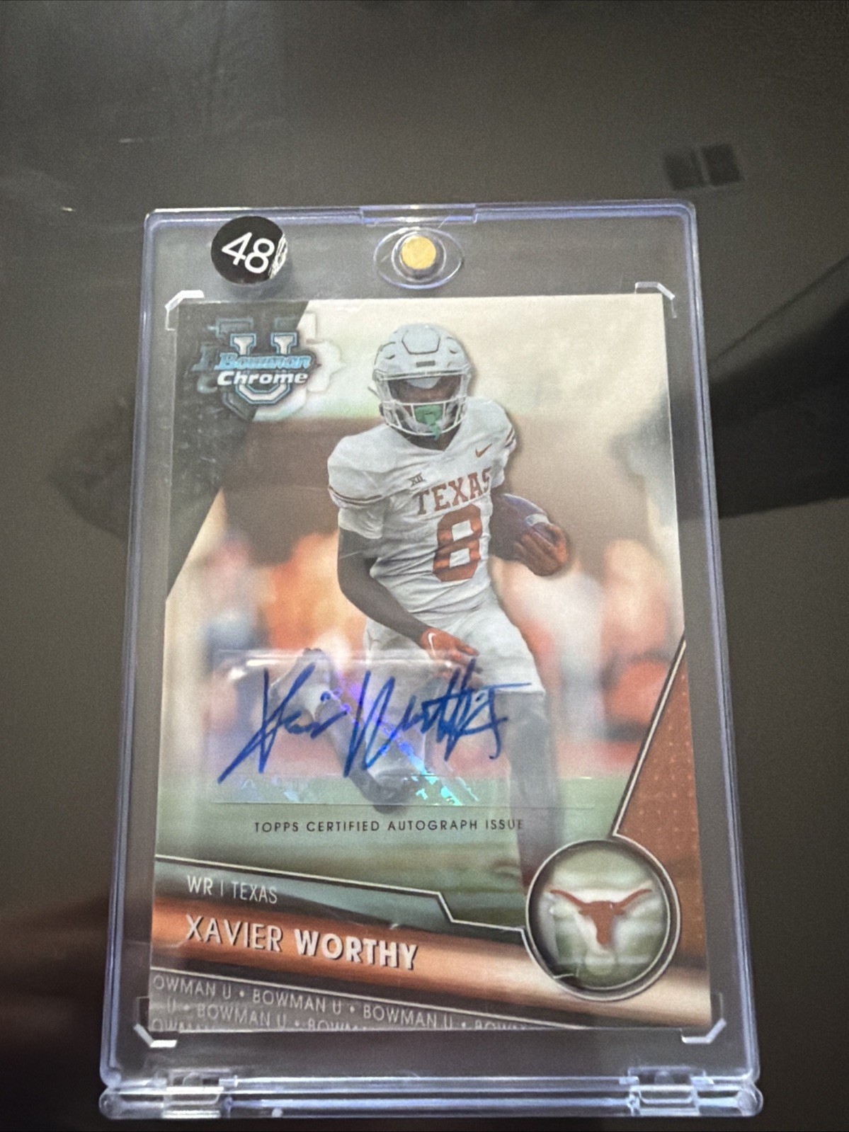 2023 Bowman University Chrome - Chrome Prospect Autographs Xavier Worthy #155