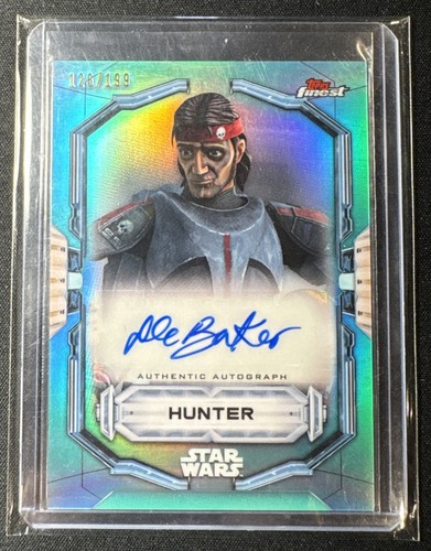 2022 Topps Finest Star Wars Hunter AQUA Refractor Dee Baker Auto #/199 Bad Batch