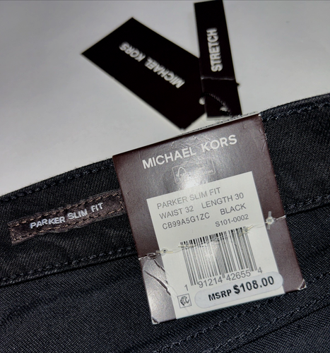 MICHAEL KORS Size 32x30 Men's Jeans Black PARKER Slim Fit Stretch Denim NEW $108 - Picture 2 of 3