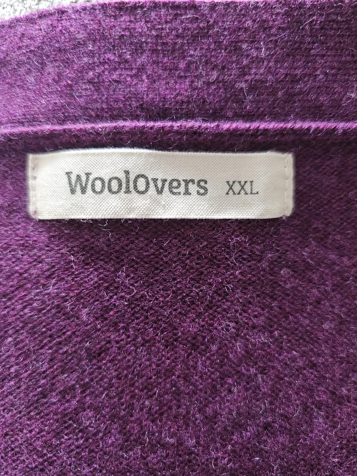 Cárdigan Woolovers Mezcla Cachemira Talla Para Hombre XXL Bolsillos Púrpura Mezcla Merino Foto 3 de 4