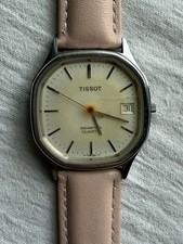 Rare Vintage 1970s Tissot Seastar Q Octagon Crème Patina Dial Quartz Watch
