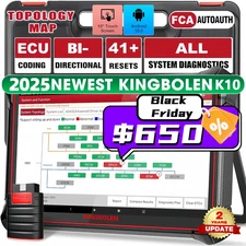 NEW KINGBOLEN K10 Pros V+ Elite Coding Full System Diagnostic OBD2 Scanner Tool