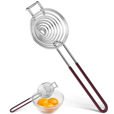 Egg Separator,Stainless Steel Egg Yolk White Separation Tool Long Handle Egg Whi