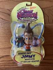 Jimmy Neutron Figure Mattel Scooter Pack Toy Figurine Nickelodeon 2002 Viacom