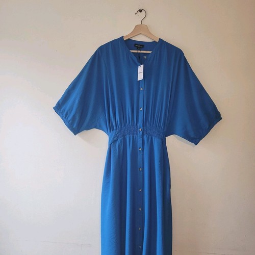 Whistles Amber Midi Dress Size 20 Cobalt Blue Relaxed Fit - Picture 5 of 6