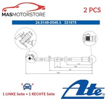BREMSSCHLAUCH BREMSLEITUNG PAAR ATE 245149-05453 2PCS A FÜR PEUGEOT 208 II