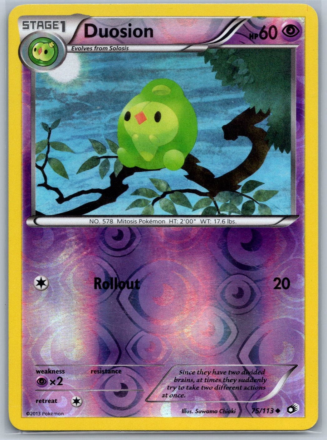 Duosion Reverse Holo Legendary Treasures 75/113 LP Pokémon Card