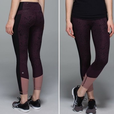 LULULEMON Trail Bound 7/8 Tight *Full-On LuxtremeStar Crushed Black Cherry sz 4