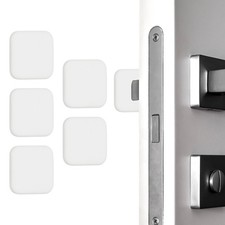 5Pcs Wall Protector, 1.8" Square Door Stoppers, White 0.3" Thickness 