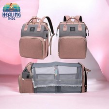BABY PINK DIAPER BAG BACKPACK WITH CHANGING STATION BAGS FOR GIRLS BOYS NEW MOM