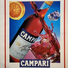 1992 Campari PRINT AD Rocks Tonic Orange Spirit of Italy Best-Loved Aperitif 90s