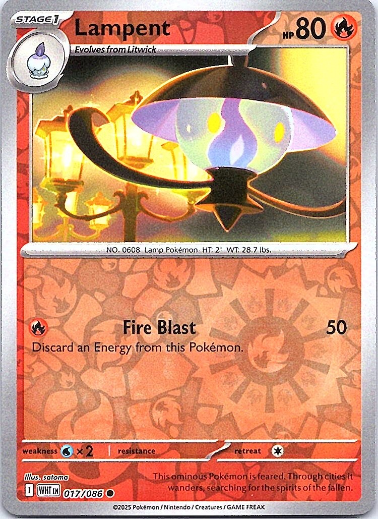 Lampent Common Fire Reverse Holo SV: White Flare 017/086 NM