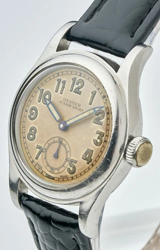 Rolex Oyster Junior Sport 1941 WW2 Era Vintage Watch Recent Service Dial Patina