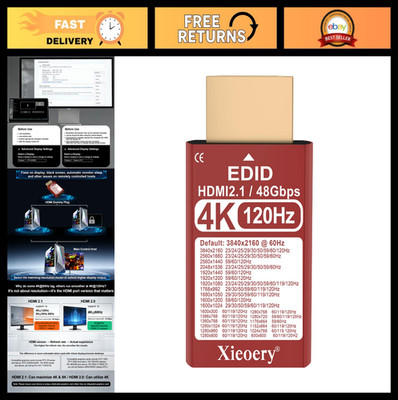 4K 120Hz HDMI 2.1 EDID Emulator, 48Gbps Headless Dummy Plug for PS5 & GPU