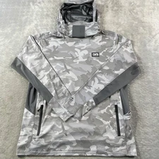 Pelagic Exo-Tech Shirt Hooded Mens Large Camo Offshore Fishing UPF 50+ Facemask