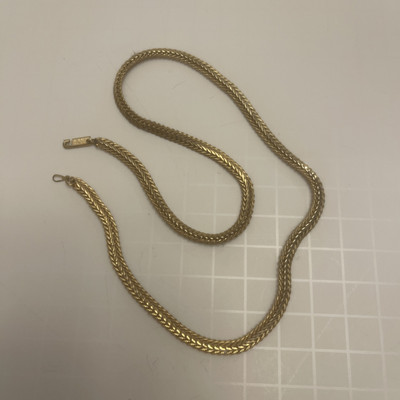Vintage Miriam Haskell Woven Goldtone 19  Chain Patent 3427691