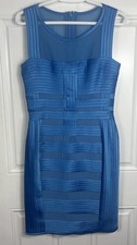 Halston Heritage Sleeveless Dress 4 Bodycon Formal or Semi Formal Cerulean Blue