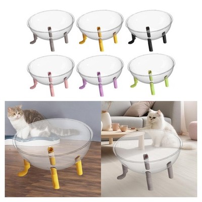 Raumkapsel Katzenbett erhöht Geschenk leicht transparent Kuppel stabil Napf