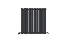Modern Horizontal 600x600mm Double Oval Panel Radiator Anthracite
