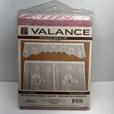 Vintage Lace Valance Scalloped Pink Flower 16x60 Style2544V New
