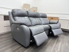 G Plan Kingsbury Capri Seal Leather 3 Seater Curved Sofa Power Recliner