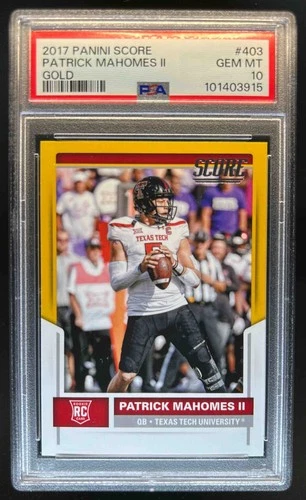2017 Panini Score Patrick Mahomes II RC Gold Rookie #403 PSA 10