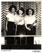 Vintage 1950 Photo~African American Female Jazz Trio~The Queens of Swing~Trumpet