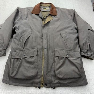 Vintage RFT Rainforest Mens Gray Suede Collar Down Puffer Jacket XL