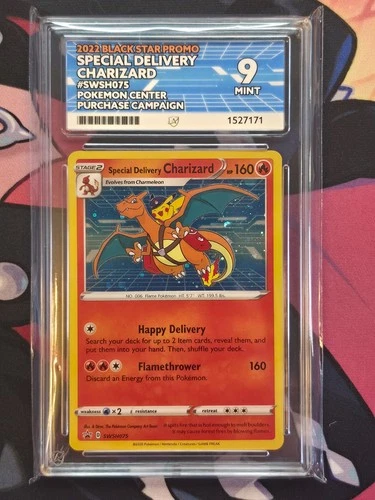 Pokémon TCG Special Delivery Charizard SWSH075 Cosmos Holo Promo Ace 9 Graded