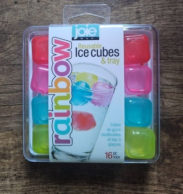 Joie Rainbow wiederverwendbare Eiswürfel und Tablett - 16 wiederverwendbare Eiswürfel - Brandneu
