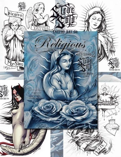 RELIGIOUS SKETCHBOOK 2 by Steve Soto (30 pages) Tattoo Design Sketch Flash Book