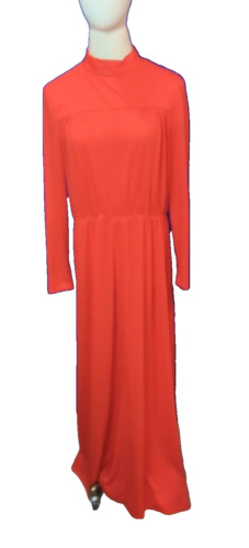 Doncaster Red Womens Dress Size 16 Long Sleeve Flo