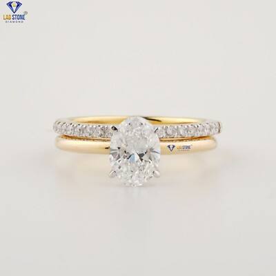 1.168 TDW Round And Oval Cut Mossanite Ring 925 silver Labstone