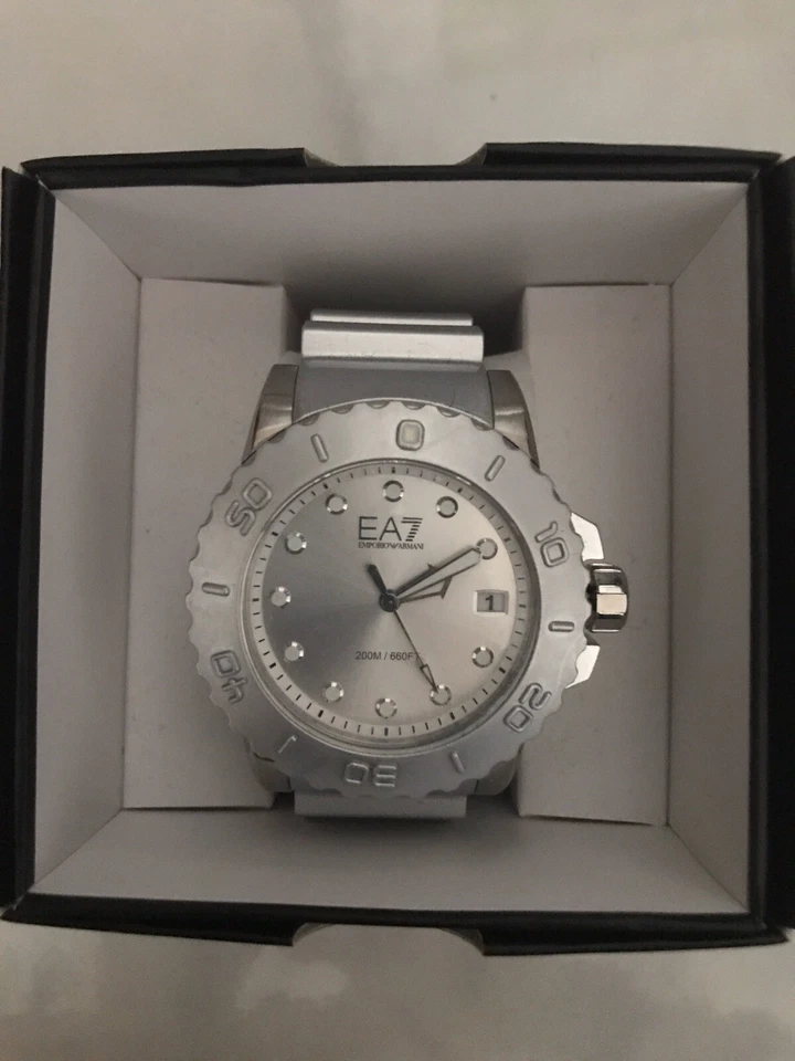 $295 EMPORIO ARMANI Mens Sportivo EA7 Silver 46mm Dial 200 Meter Watch AR6085 - Image 3 of 3