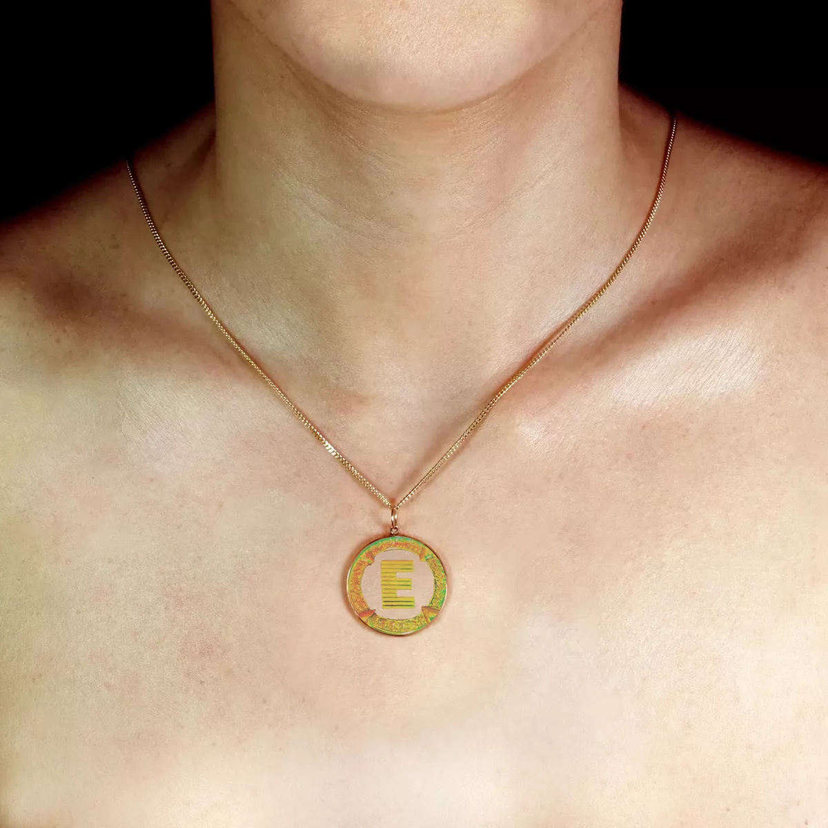 Small e necklace sale