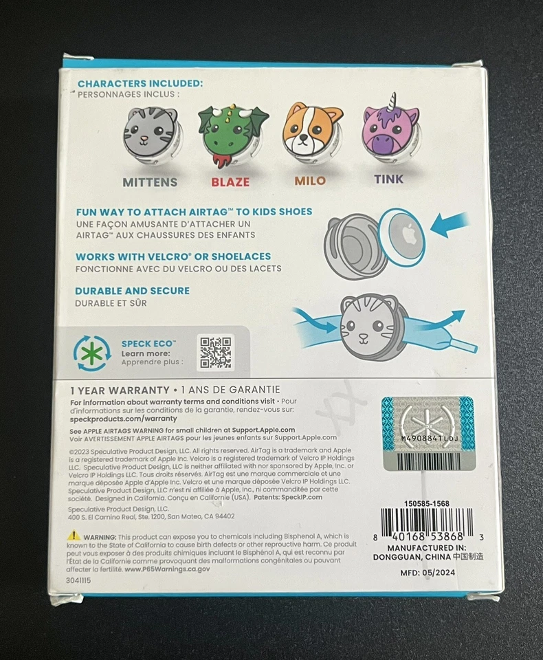 SPECK Tagimals Animal Apple AirTag Holders AirTag Tracker For Shoes Kid Tracker - Image 2 of 4