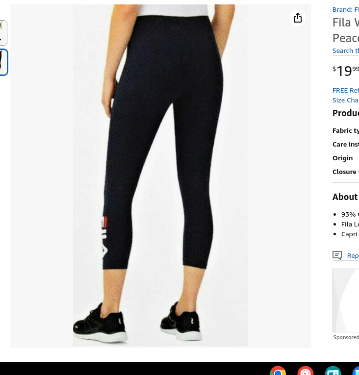 Fila Collant donna cotone Capri pavone L