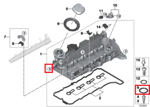 BMW Diesel Engine PCV Breather Pipe Seal Gasket O-ring 11127823944 