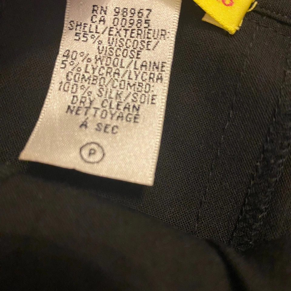 VTG Catherine Malandrino Silk & Wool Blend Black V-neck Pleated Dress Size 10 - Image 3 of 4